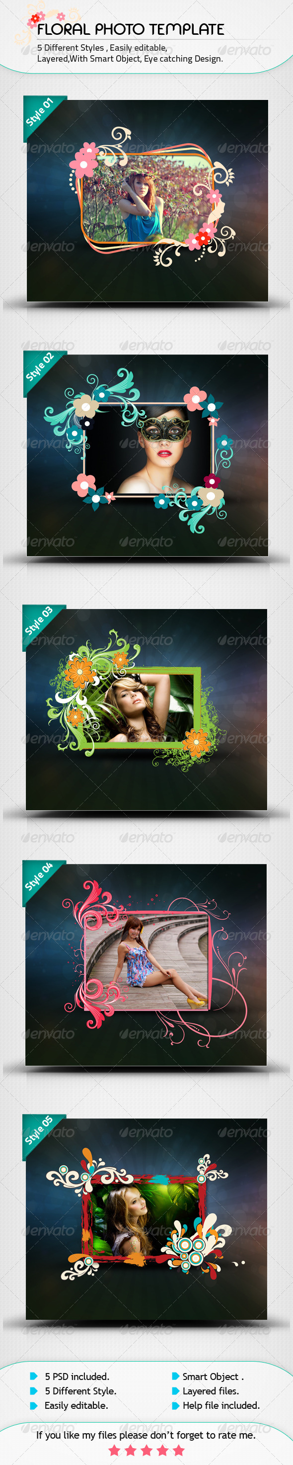 Floral Photo Template Floral Photo Template