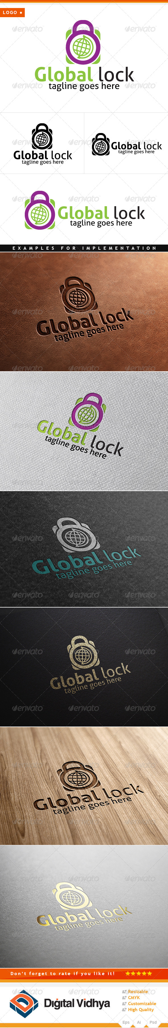 GraphicRiver Globe & Lock Logo 8540143 GraphicRiver Globe & Lock Logo 8540143