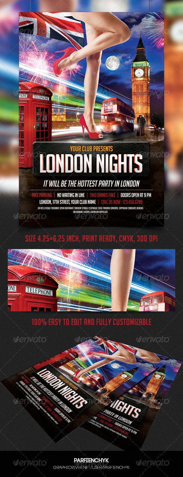 GraphicRiver London Nights Party Flyer Template 8540178 GraphicRiver London Nights Party Flyer Template 8540178