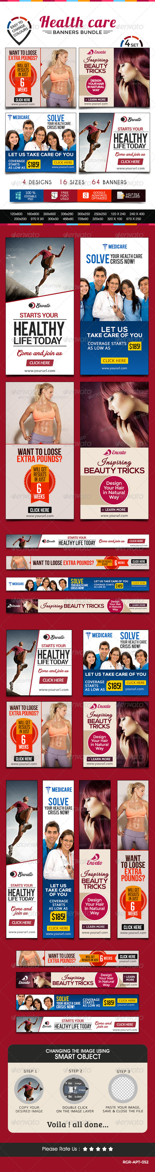 GraphicRiver Health Care Banner Bundle 4 Sets 8540564 GraphicRiver Health Care Banner Bundle 4 Sets 8540564