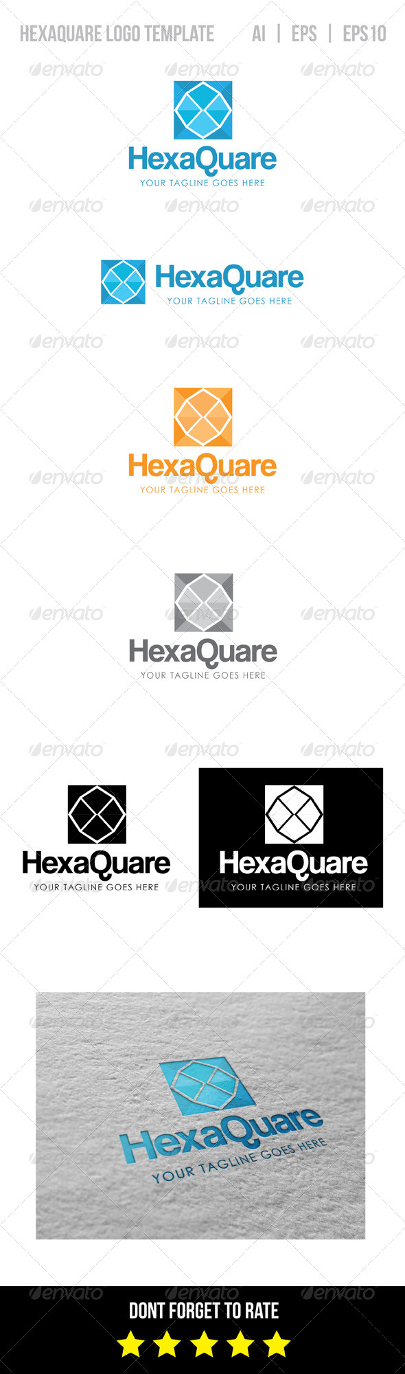 GraphicRiver Hexaquare Logo Template 8540565 GraphicRiver Hexaquare Logo Template 8540565