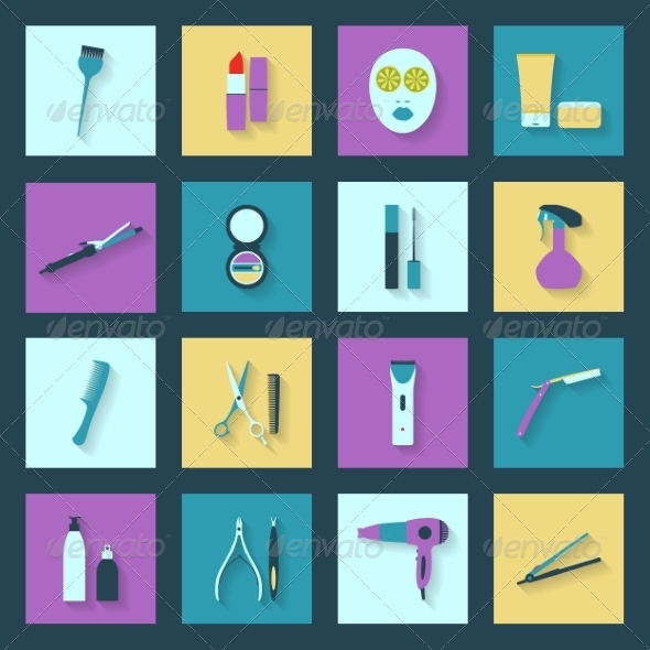 GraphicRiver Beauty Salon Flat Icons Set 8541128 GraphicRiver Beauty Salon Flat Icons Set 8541128