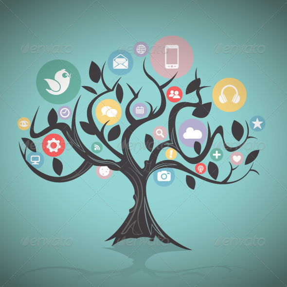GraphicRiver Social Media Tree 8541839 GraphicRiver Social Media Tree 8541839