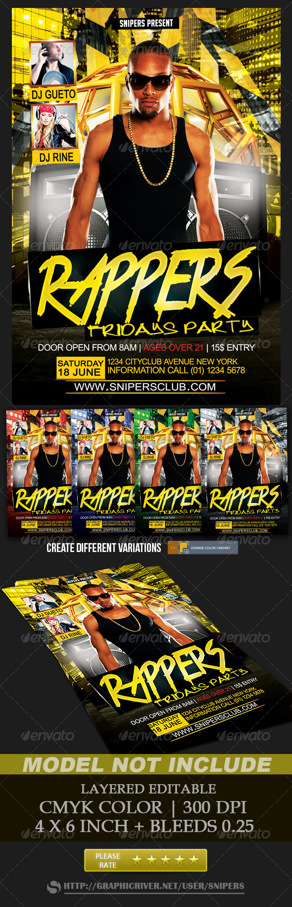 GraphicRiver Rappers Fridays Party 8542880 GraphicRiver Rappers Fridays Party 8542880