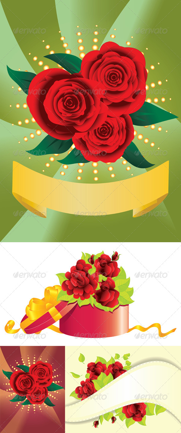 GraphicRiver Card with Red Roses 8543371 GraphicRiver Card with Red Roses 8543371