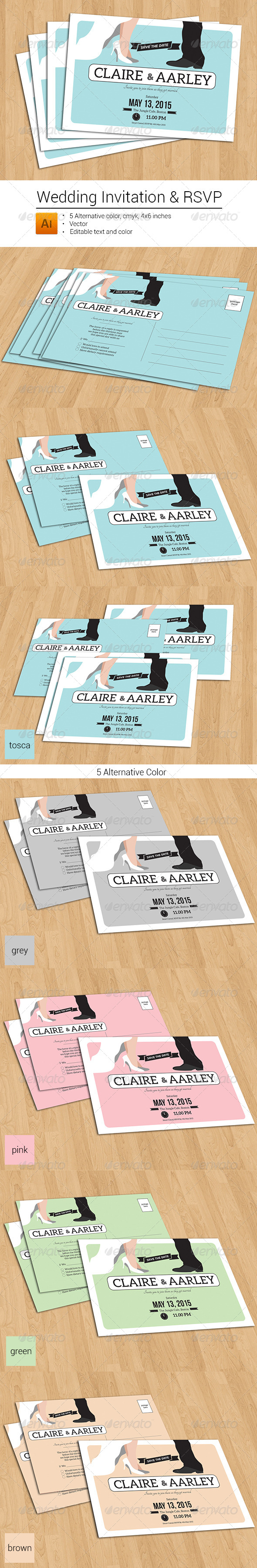 GraphicRiver Wedding Invitation & RSVP 8543798 GraphicRiver Wedding Invitation & RSVP 8543798