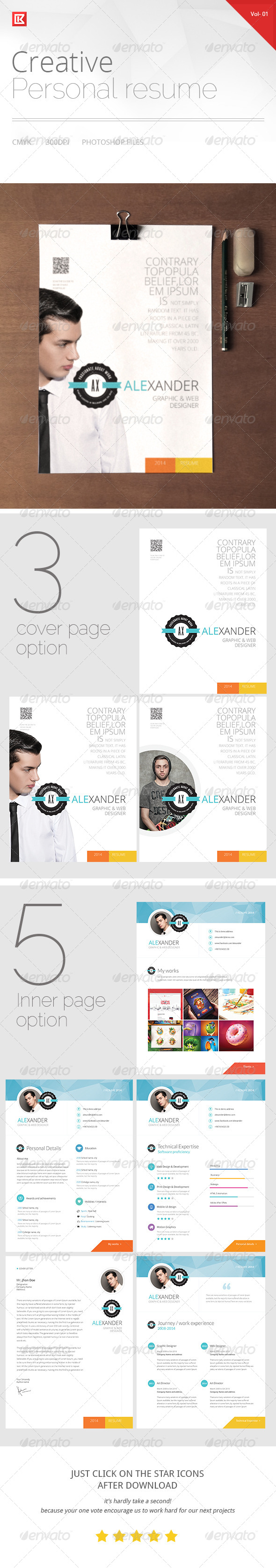 GraphicRiver Creative Personal Resume and CV 8544640 GraphicRiver Creative Personal Resume and CV 8544640