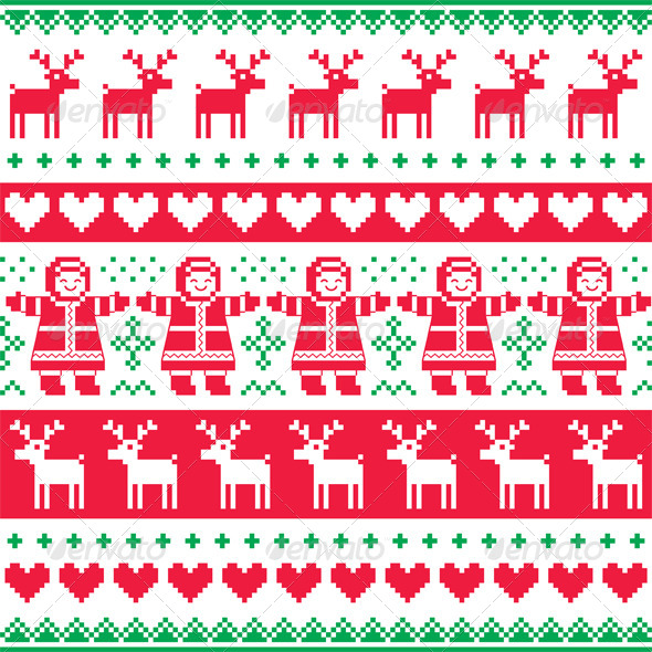 GraphicRiver Red and Green Christmas Pattern 8545296 GraphicRiver Red and Green Christmas Pattern 8545296