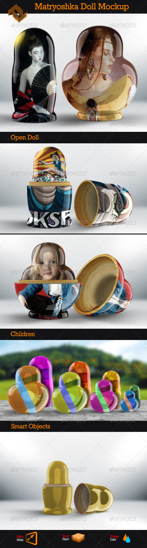 GraphicRiver Matryoshka Doll Mockup 8545352 GraphicRiver Matryoshka Doll Mockup 8545352