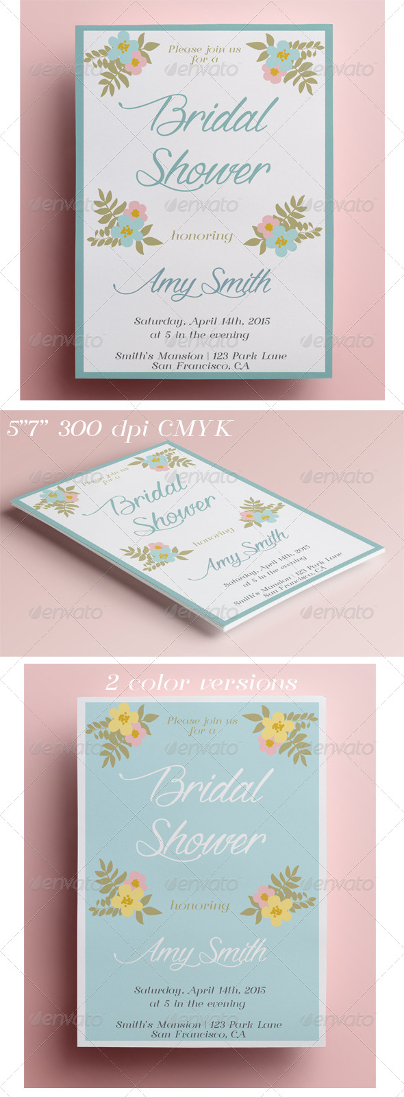 GraphicRiver Floral Bridal Shower Invitation 8545928 GraphicRiver Floral Bridal Shower Invitation 8545928