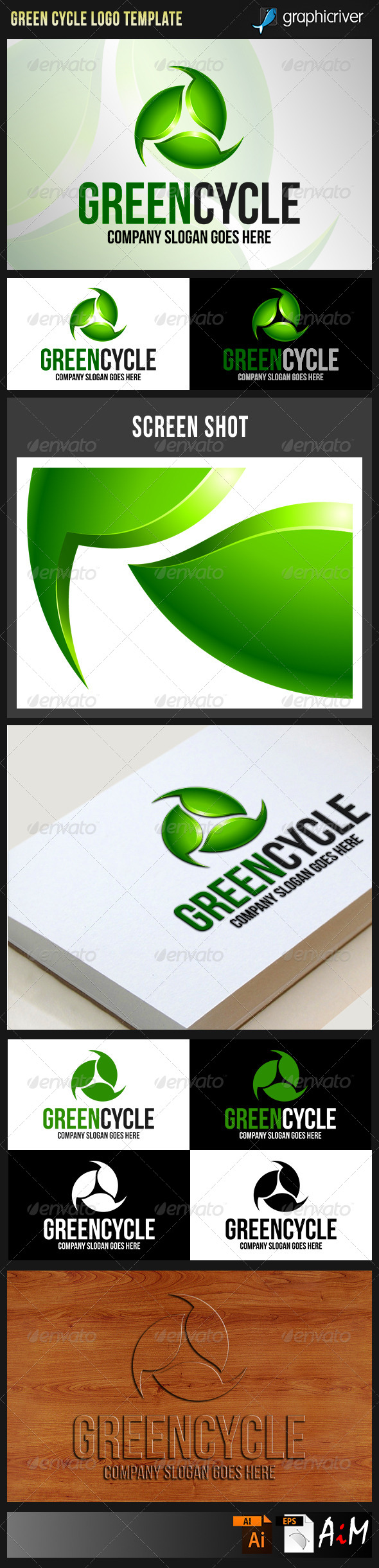 GraphicRiver Green Cycle Recycling Natural Energy Logo 8543309 GraphicRiver Green Cycle Recycling Natural Energy Logo 8543309