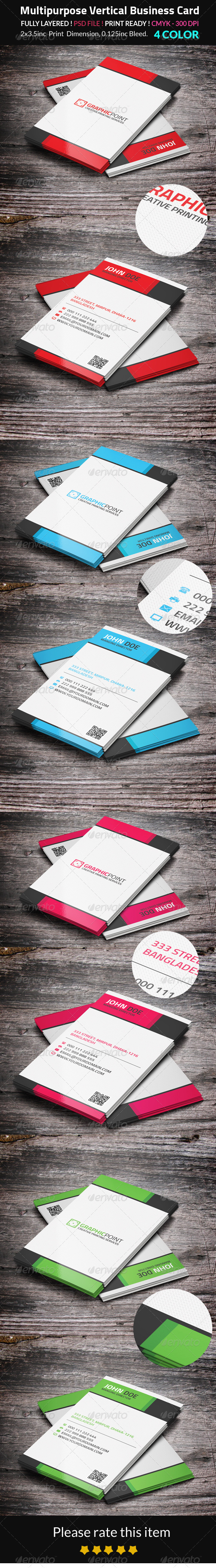 GraphicRiver Multipurpose Vertical Business Card 8547084 GraphicRiver Multipurpose Vertical Business Card 8547084