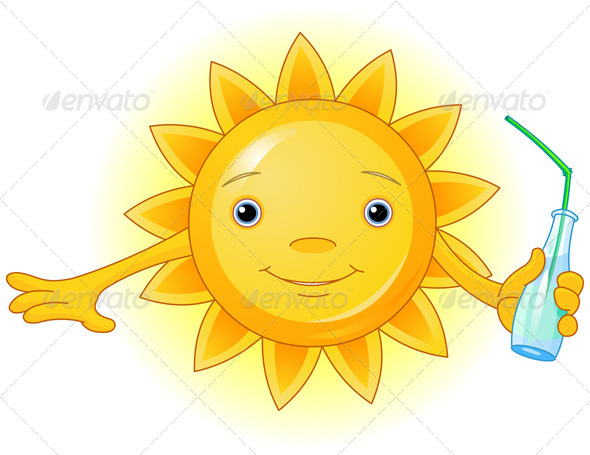 GraphicRiver Summer Sun with Bottle 8547540 GraphicRiver Summer Sun with Bottle 8547540