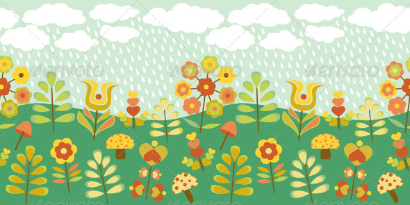 Cute Vintage Seamless Border Cute Vintage Seamless Border