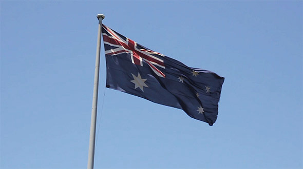 Large Australian Flag Slow Motion Large Australian Flag Slow Motion