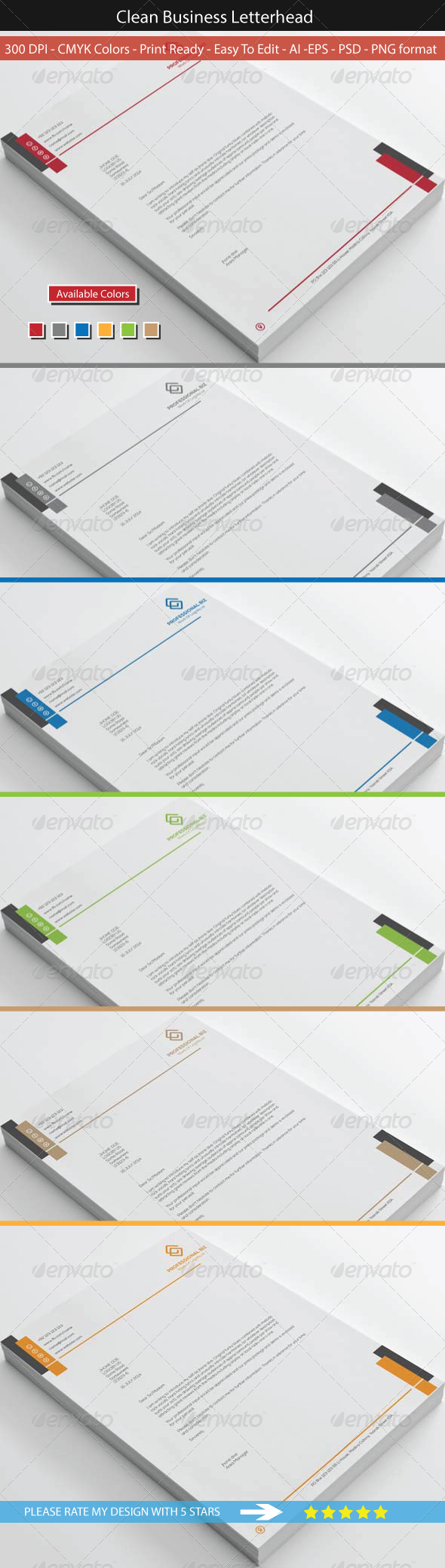 Clean Corporate Business Letterhead Clean Corporate Business Letterhead