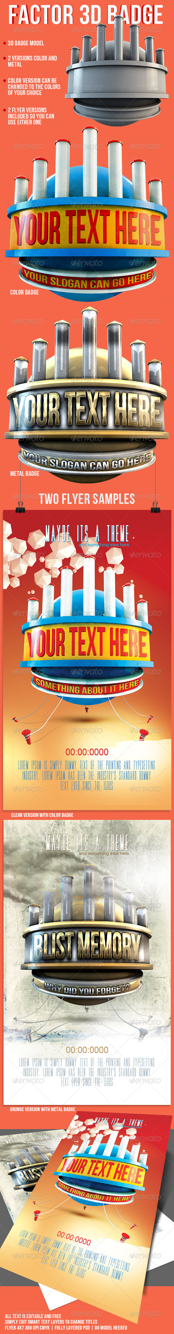 GraphicRiver Factor Badge Flyer Template 8548617 GraphicRiver Factor Badge Flyer Template 8548617