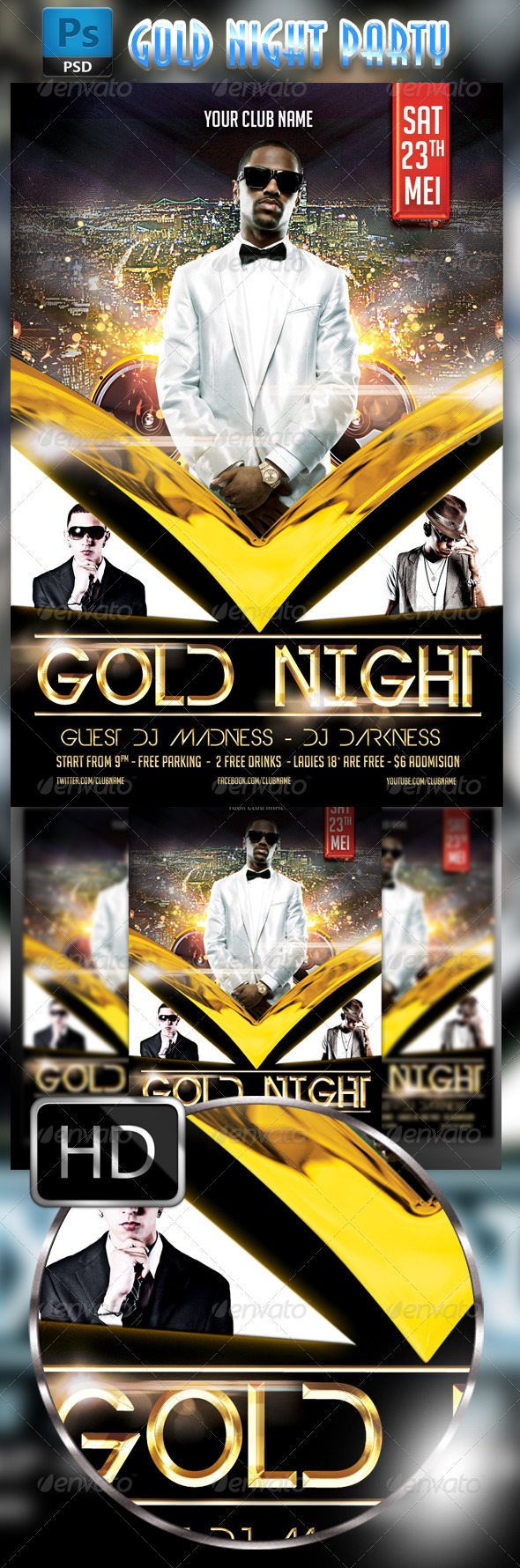 GraphicRiver Gold Party Flyer Template 8550389 GraphicRiver Gold Party Flyer Template 8550389