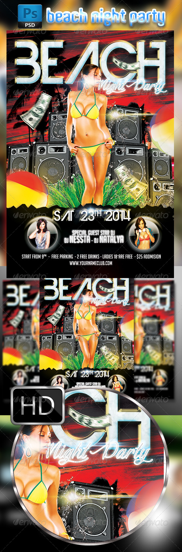 GraphicRiver Beach Party Night Flyer Template 8550514 GraphicRiver Beach Party Night Flyer Template 8550514