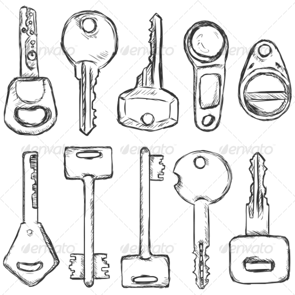 GraphicRiver Vector Set of Sketch Modern Keys 8550757 GraphicRiver Vector Set of Sketch Modern Keys 8550757