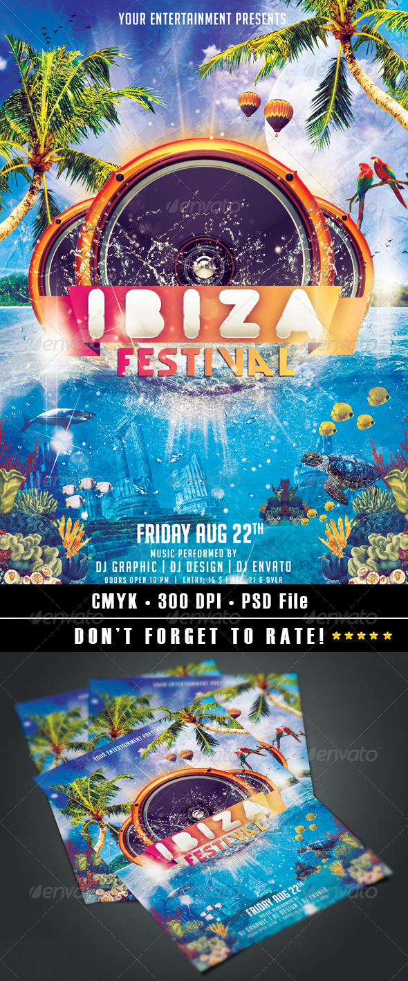 GraphicRiver Ibiza Festival Flyer 8551374 GraphicRiver Ibiza Festival Flyer 8551374
