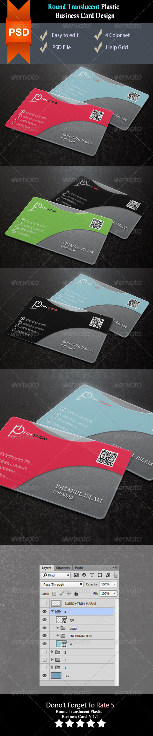 GraphicRiver Round Corners Translucent Plastic Business Card V2 8551582 GraphicRiver Round Corners Translucent Plastic Business Card V2 8551582