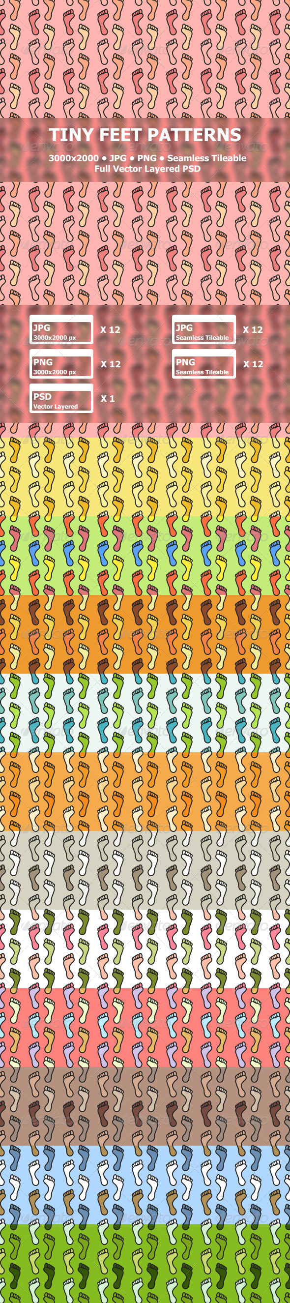 GraphicRiver Tiny Feet Patterns 8553047 GraphicRiver Tiny Feet Patterns 8553047
