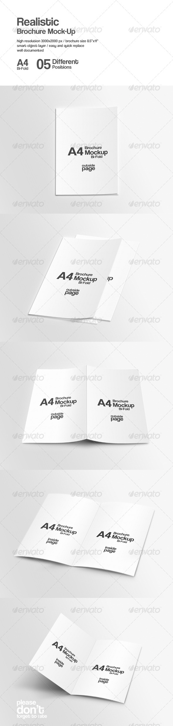 A4 Bi-Fold Brochure Mock-Ups A4 Bi-Fold Brochure Mock-Ups
