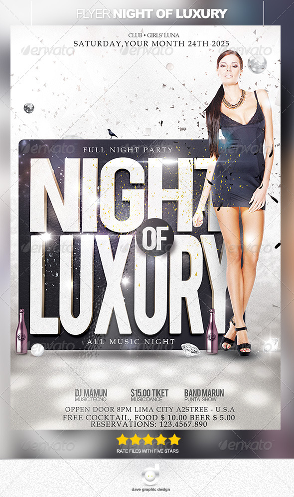 Flyer Night of Luxury (Clubs & Parties)