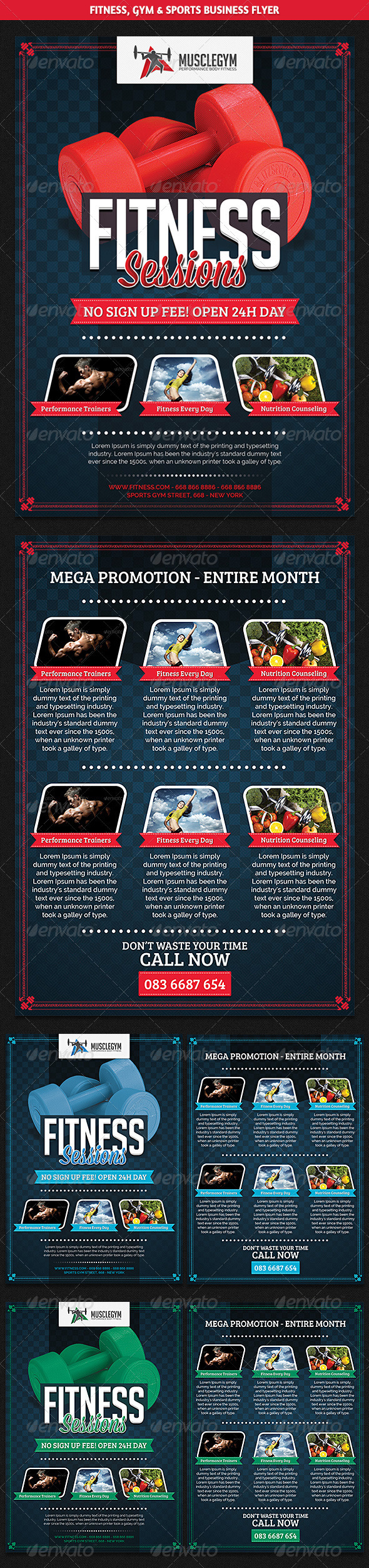 Sports, Fitness & Gym Promotion Flyer