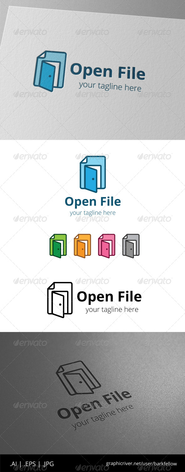 GraphicRiver Open Door File Document Logo 8557893 GraphicRiver Open Door File Document Logo 8557893