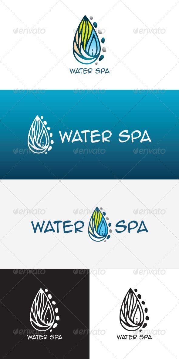 GraphicRiver Water Spa Stock Logo Template 8558838 GraphicRiver Water Spa Stock Logo Template 8558838