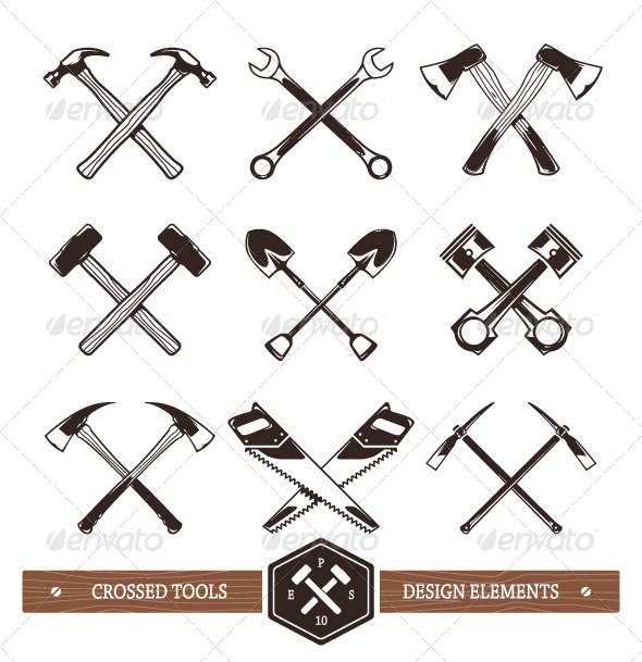 GraphicRiver Crossed Work Tools 8560131 GraphicRiver Crossed Work Tools 8560131