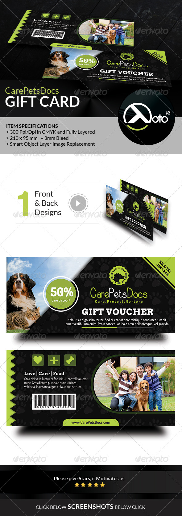 GraphicRiver Care Pets Docs Veterinary Gift Vouchers 8560515 GraphicRiver Care Pets Docs Veterinary Gift Vouchers 8560515