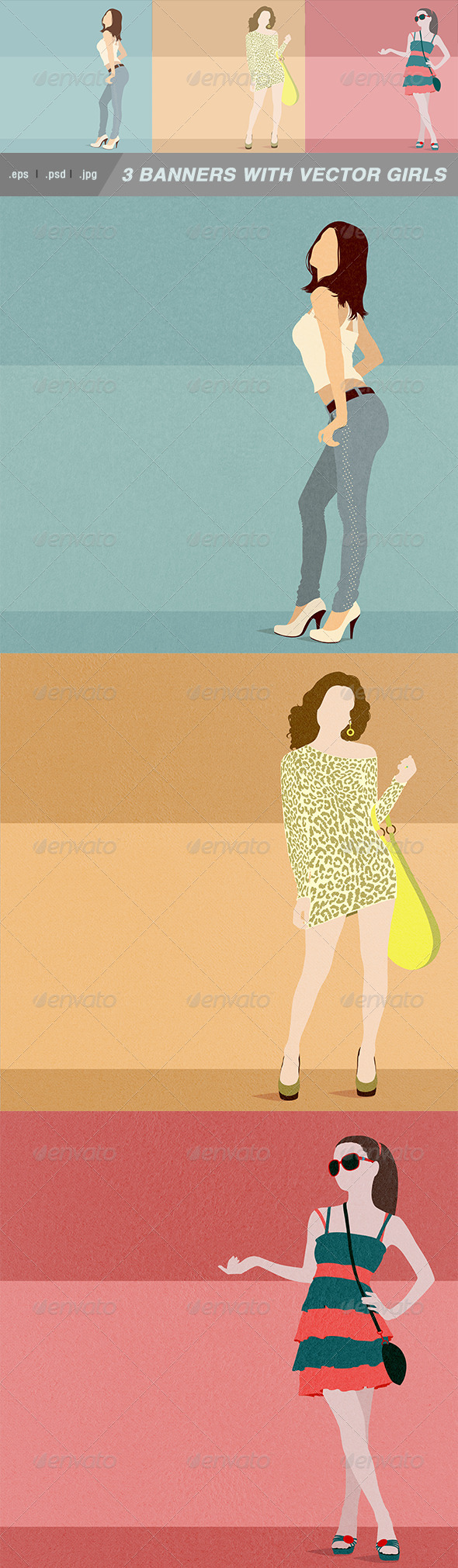 GraphicRiver Shopping Girls 8560906 GraphicRiver Shopping Girls 8560906
