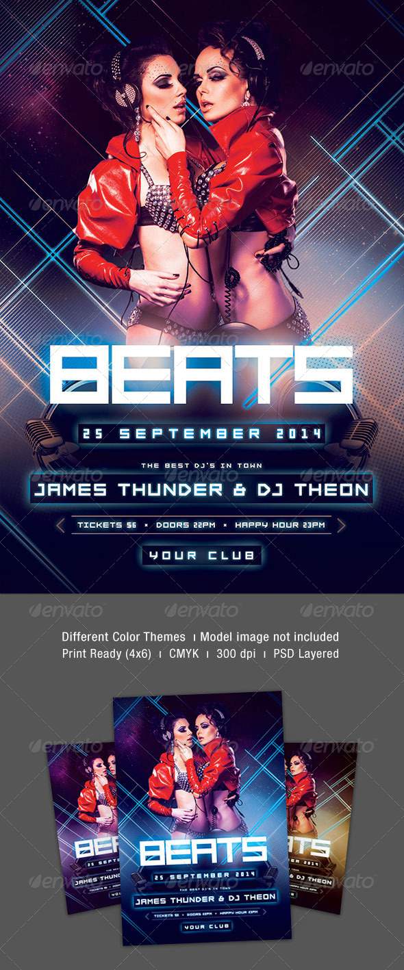 Beats Flyer - Clubs & Parties Events