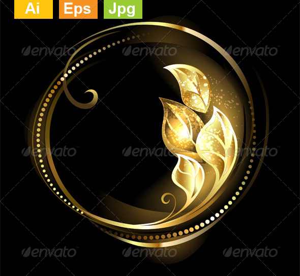 GraphicRiver Round Banner with Golden Leaves 8563302 GraphicRiver Round Banner with Golden Leaves 8563302