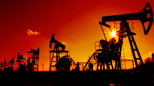 Row Of Working Oil Pumps Row Of Working Oil Pumps