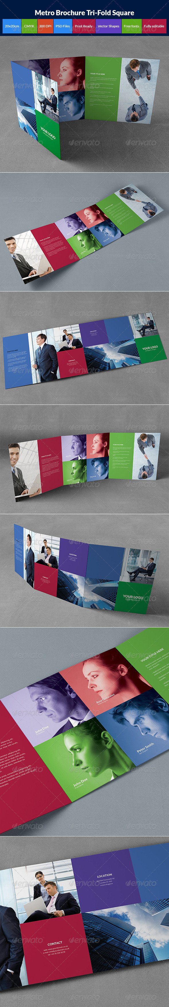 GraphicRiver Metro brochure tri-fold square 8563474 GraphicRiver Metro brochure tri-fold square 8563474