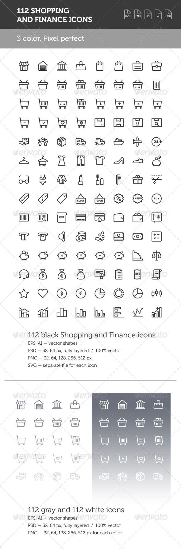 GraphicRiver 112 Shopping and Finance Icon Set 8564392 GraphicRiver 112 Shopping and Finance Icon Set 8564392