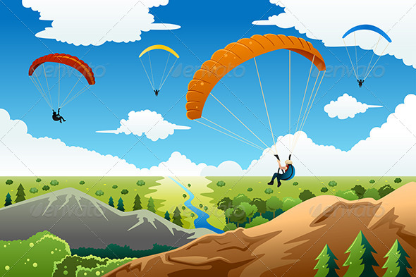 GraphicRiver People Paragliding 8565107 GraphicRiver People Paragliding 8565107