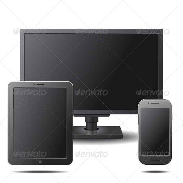 GraphicRiver Set of Electronic Devices with Black Blank Screens 8565630 GraphicRiver Set of Electronic Devices with Black Blank Screens 8565630