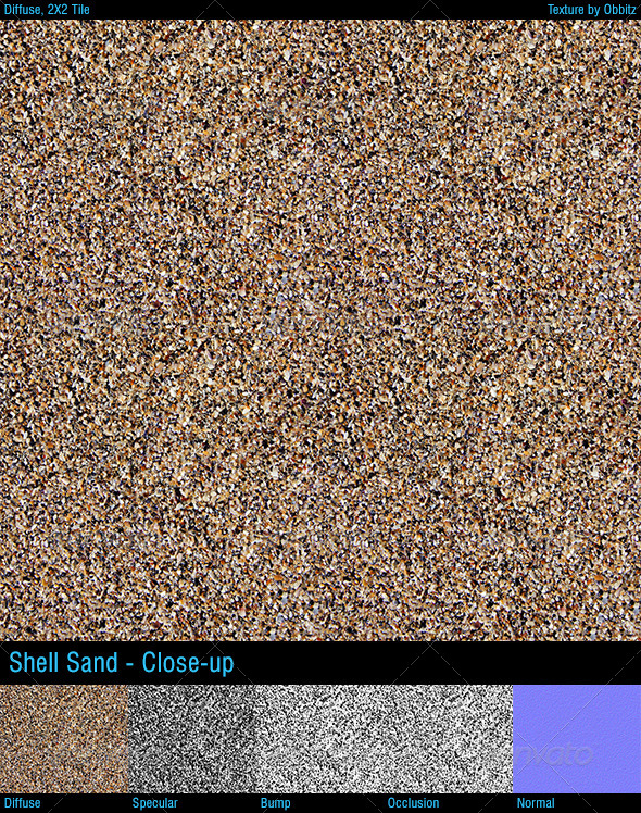 Shell sand - closeup - 3DOcean Item for Sale