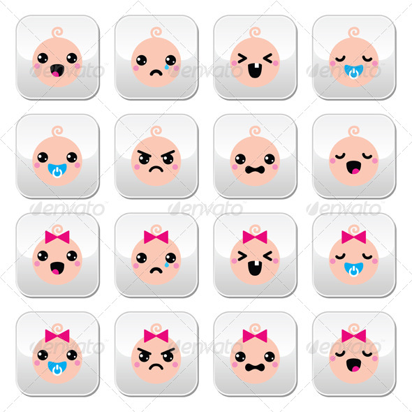 GraphicRiver Baby Boy and Girl Kawaii Buttons Set 8567152 GraphicRiver Baby Boy and Girl Kawaii Buttons Set 8567152