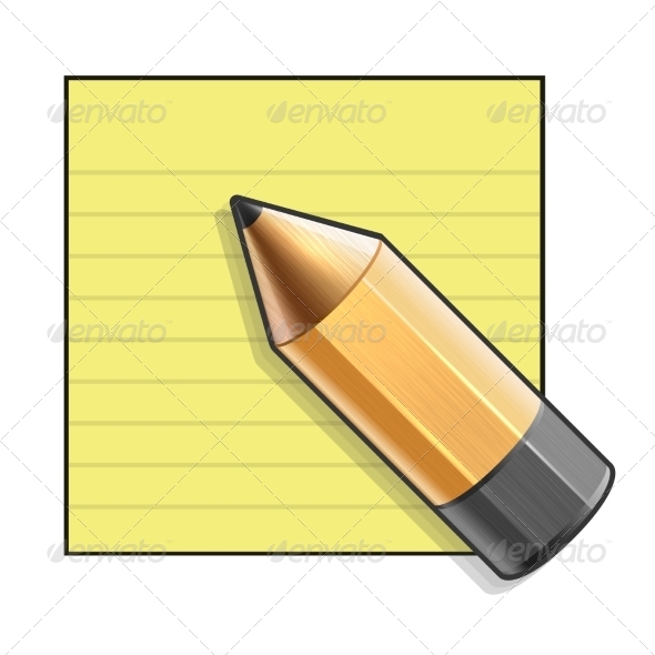 GraphicRiver Yellow Paper and Pencil 8567227 GraphicRiver Yellow Paper and Pencil 8567227