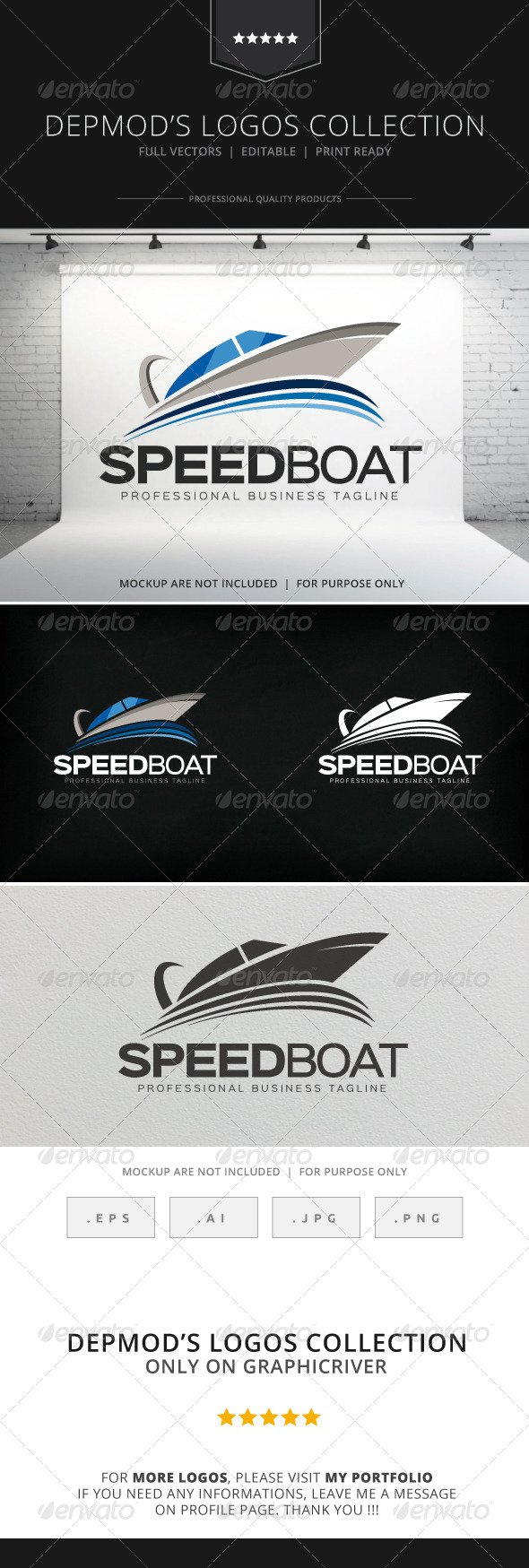 GraphicRiver Speedboat Logo 8568830 GraphicRiver Speedboat Logo 8568830
