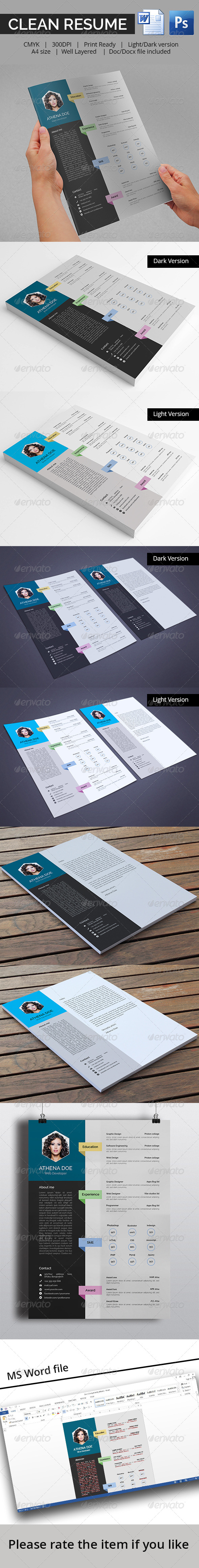 GraphicRiver Clean Resume With MS Word 8563624 GraphicRiver Clean Resume With MS Word 8563624