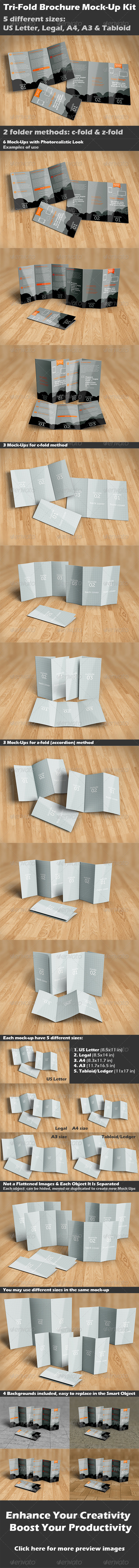 GraphicRiver Tri-Fold Brochure Mock-Up Kit 8570082 GraphicRiver Tri-Fold Brochure Mock-Up Kit 8570082