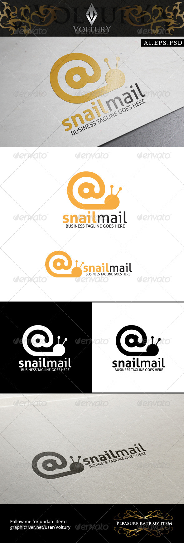 GraphicRiver Snail Mail Logo 8574706 GraphicRiver Snail Mail Logo 8574706