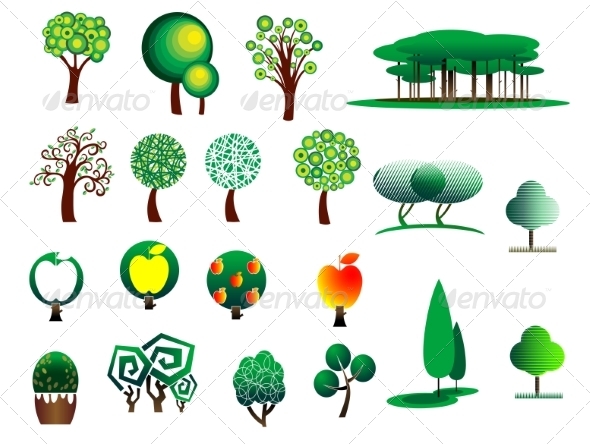 GraphicRiver Abstract Stylized Trees 8574918 GraphicRiver Abstract Stylized Trees 8574918